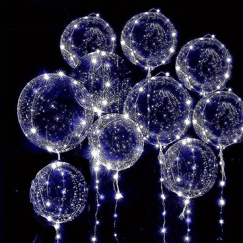 Led Light Up Balloons Transparent Balloons With 7 Leds - Temu